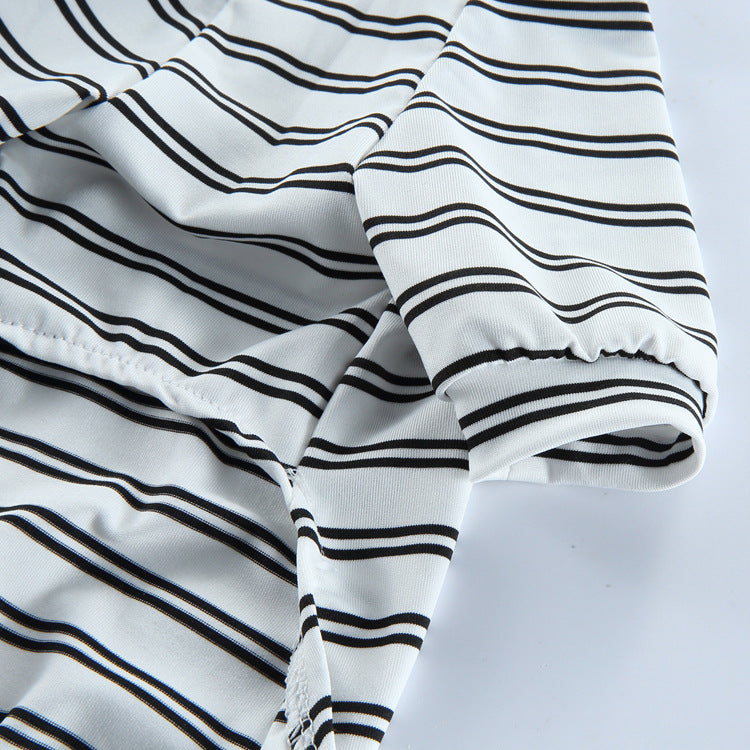 Vêtements de chien d'été rayés maison Pajamas Mince
