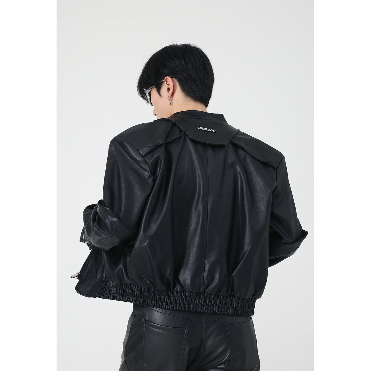 Manteau en cuir de moto courte de haute qualité pour hommes