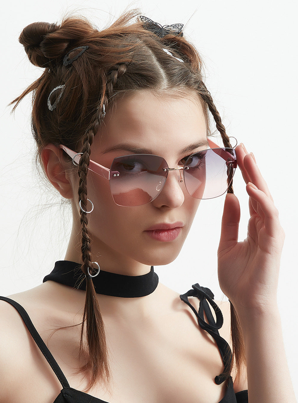 Lunettes de soleil haut de gamme Diamond Cut Edge pour femmes
