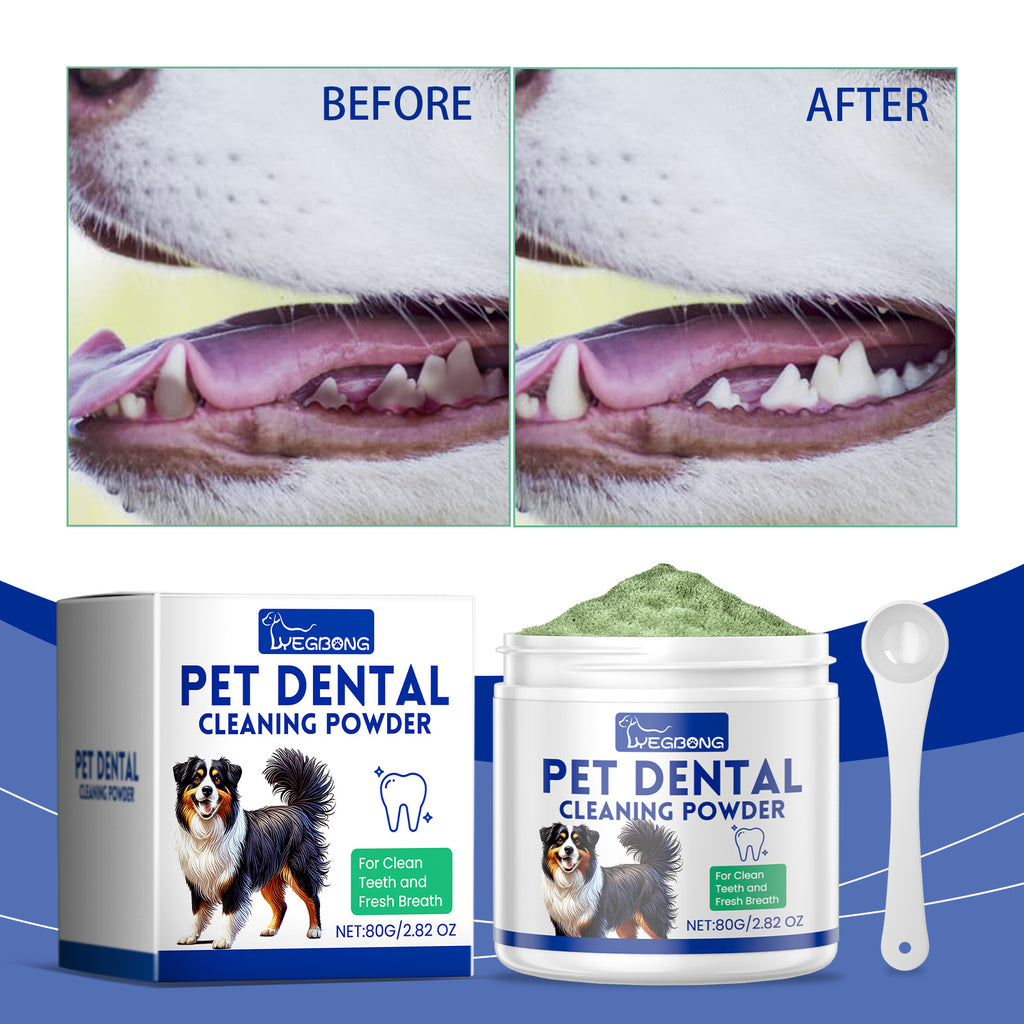 Poudre de nettoyage de dents de chien