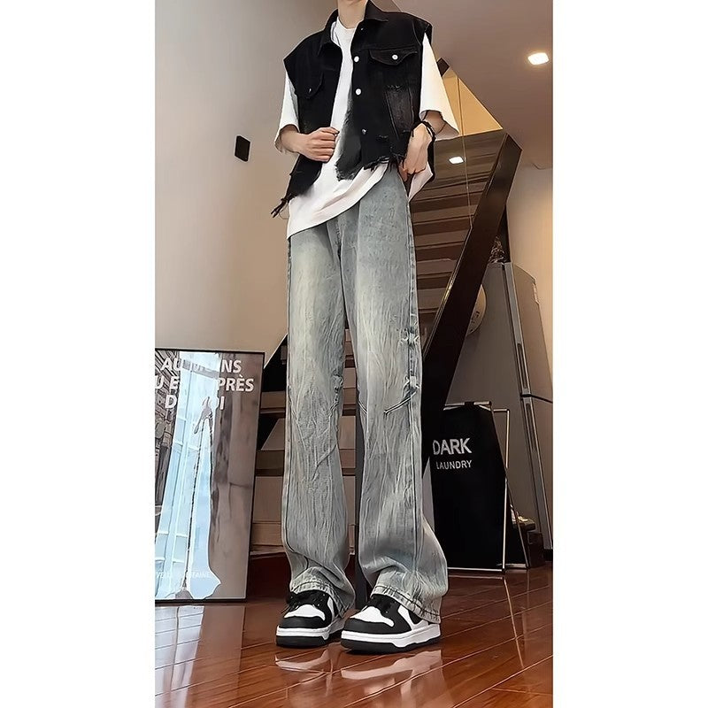 Slimming, Jambe droite Pantalons minces style vintage légèrement évasés