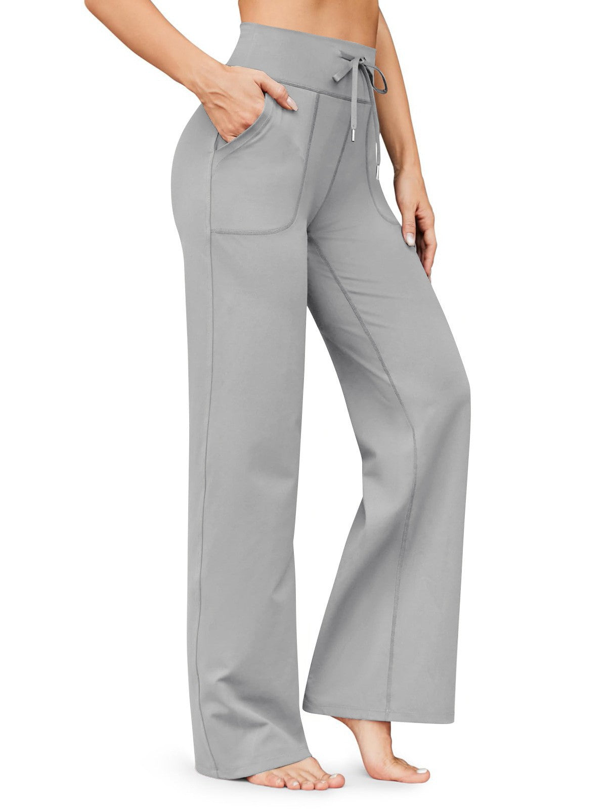 L'Europe et les États-Unis La haute taille des femmes Micro Horn Pantalon de yoga Drawstring Pocket Sp