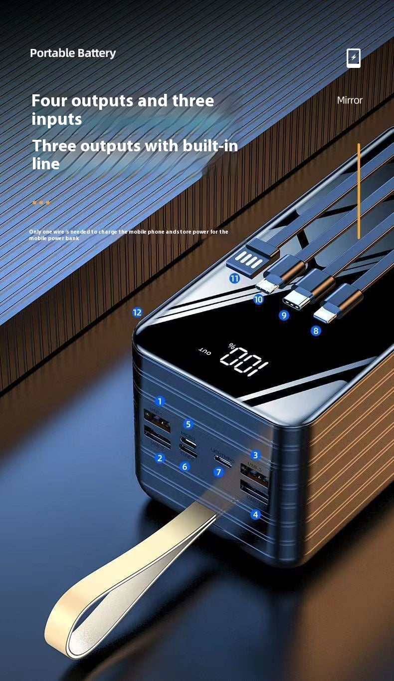 Super grande capacité avec câble Mah Power Bank Dortoir d'extérieur à charge rapide