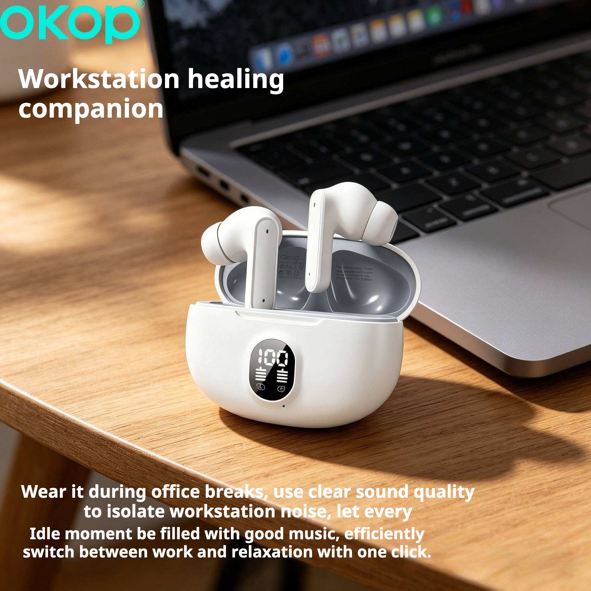 KP-205 Affichage numérique In-Stock Ecouteurs Bluetooth Conception audio In-Ear Gaming U