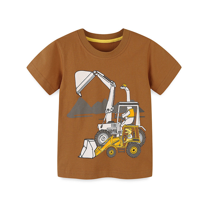 European and American Style Fashion Car Printing Manche courte