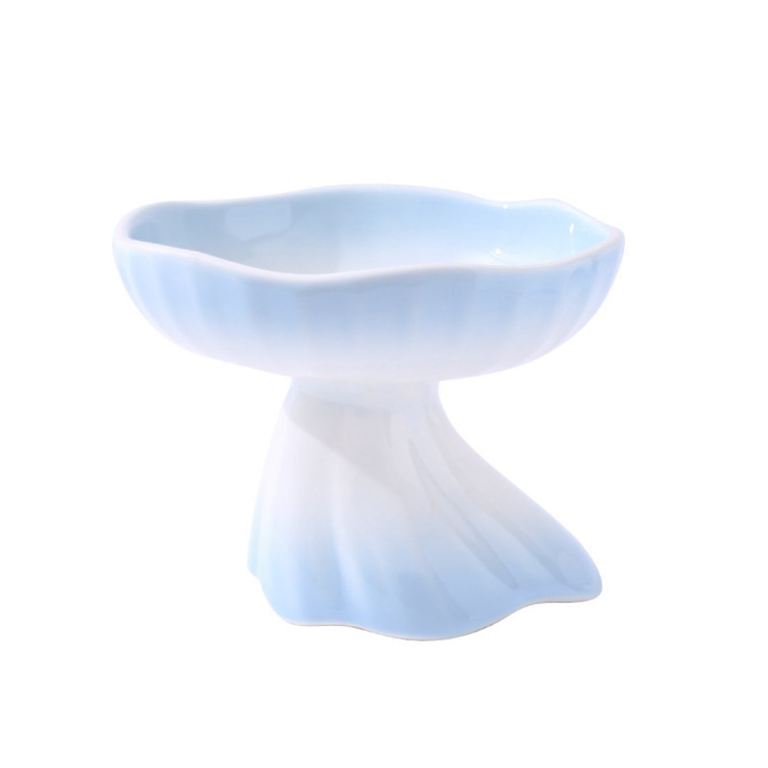 Élevé en céramique graduée en forme de robe Pet Water & Food Bowl pour chats et chiens