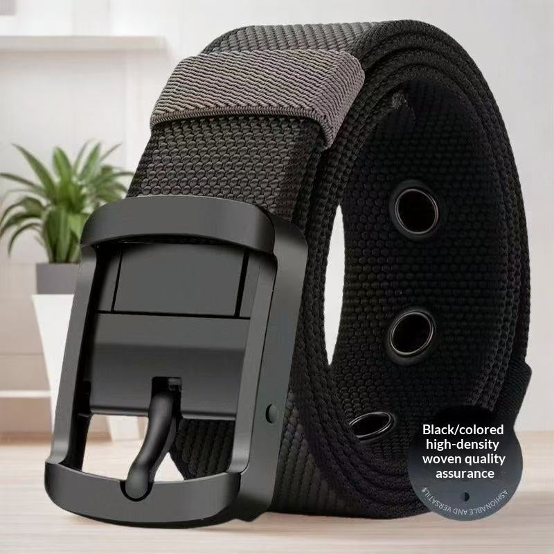 Ceinture de nylon rotative pour hommes avec boucle d'épingle double face