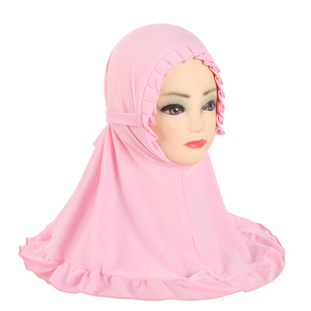 Filles Mode Personnalité Pure Couleur Ruffles Headscarf