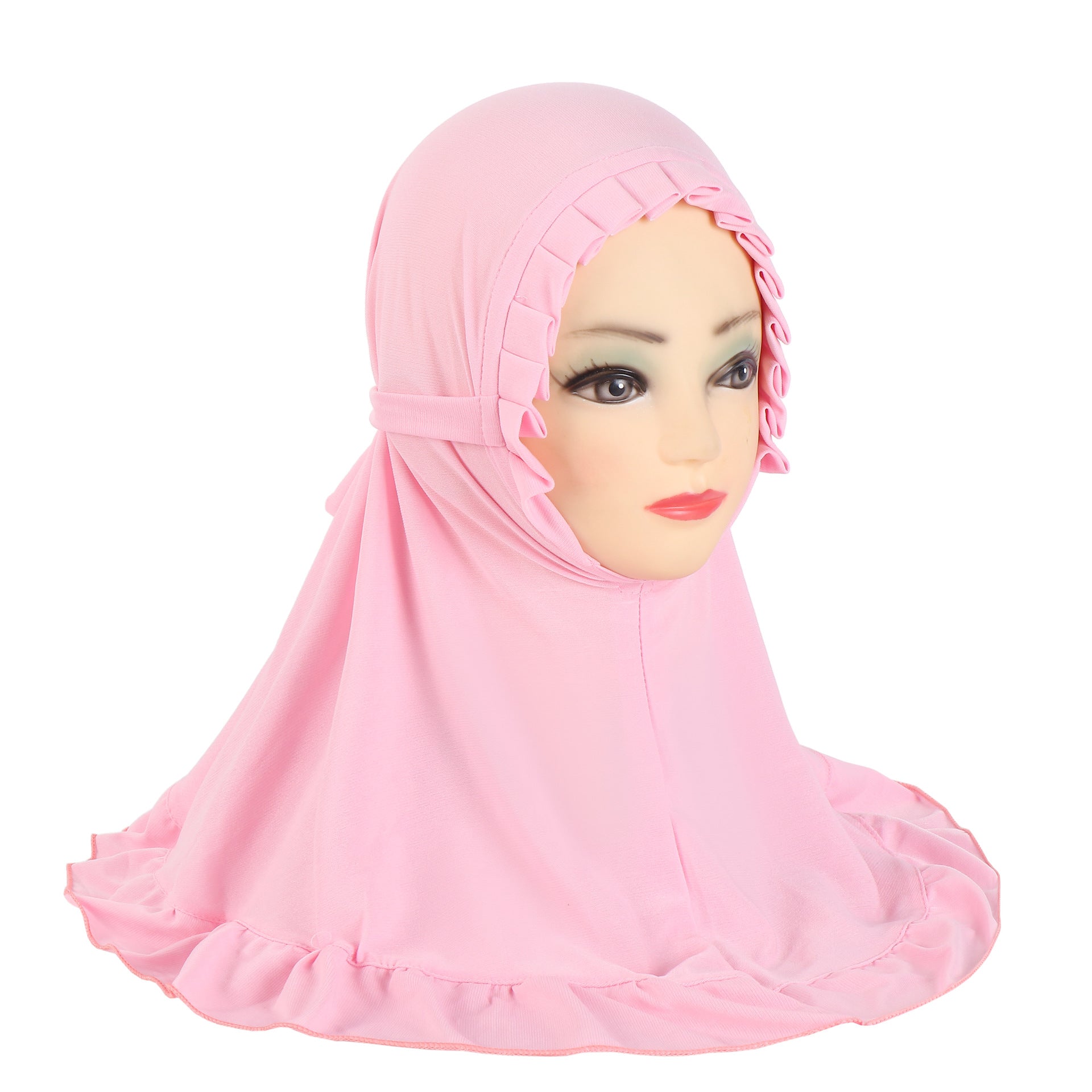 Filles Mode Personnalité Pure Couleur Ruffles Headscarf