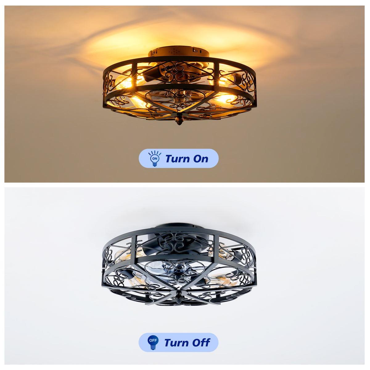 20in Ceiling Fan with Lights and Remote Control