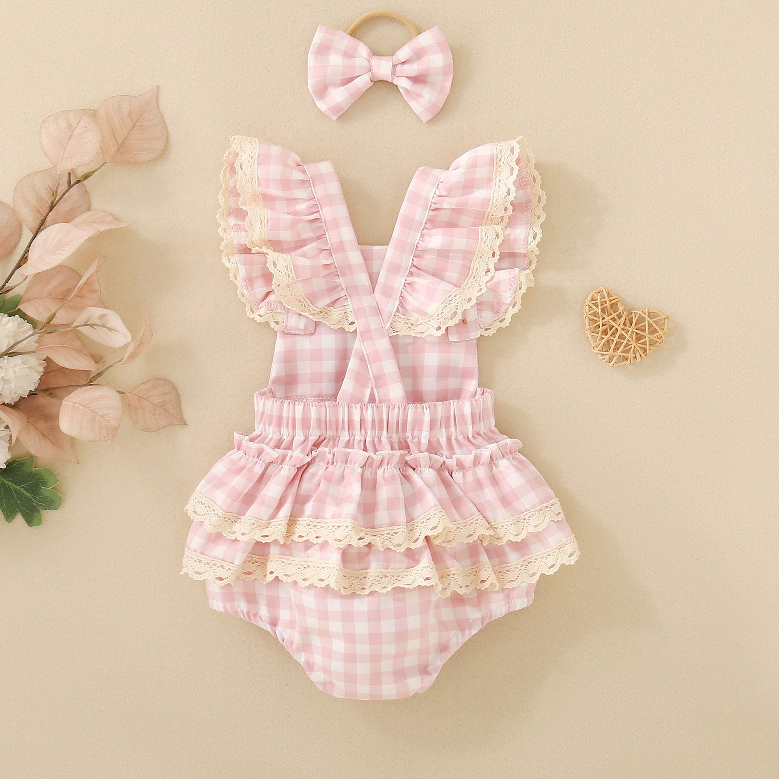 Sangle d'été combinaison de saut Plaid filles Romper