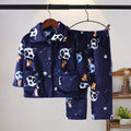 Printemps et automne Flannel de garçons et filles Mignon Kawaii Cartoon Animal Homewear
