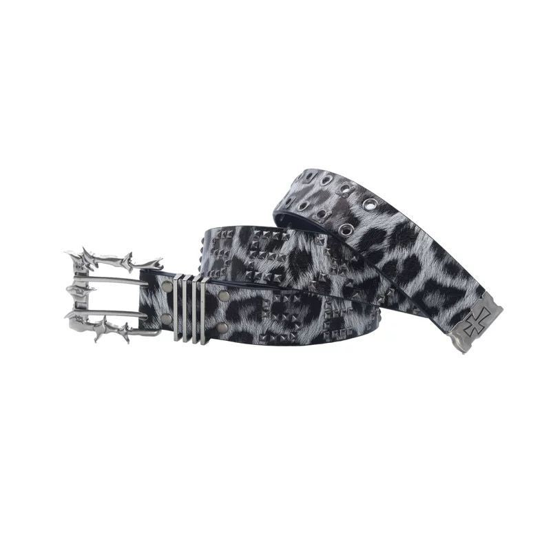 Ceinture en cuir à double needle Punk Buckle Street