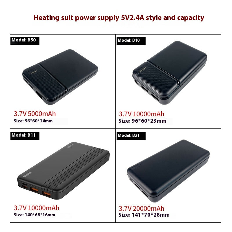 Power Bank Chauffage à haut courant Vêtements de chauffage