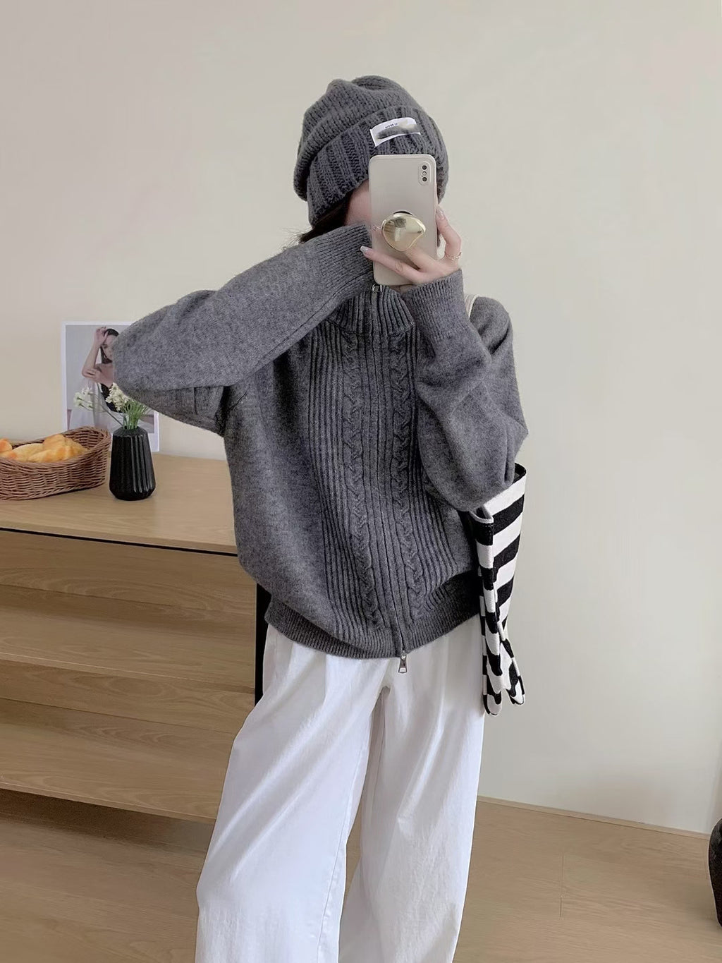 Manteau de sweater avec double fermeture éclair