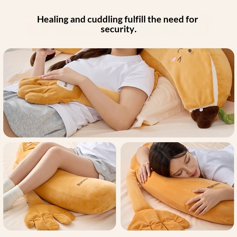Oreiller King Banana pour jambes en train de dormir