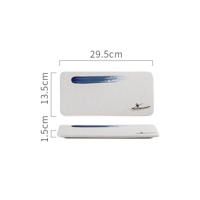 Céramique rectangulaire Sushi Platter japonais