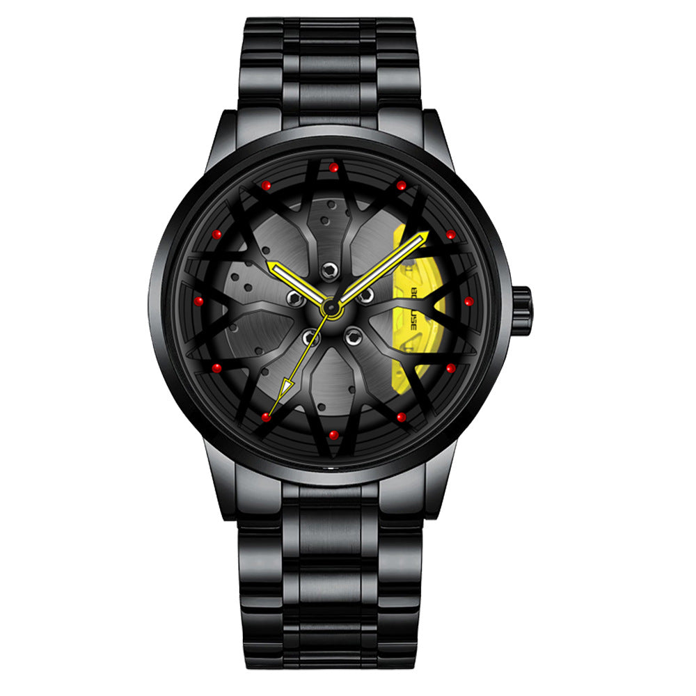 Homme Mode Tendance étrier de roue haute qualité étanche Quartz montre