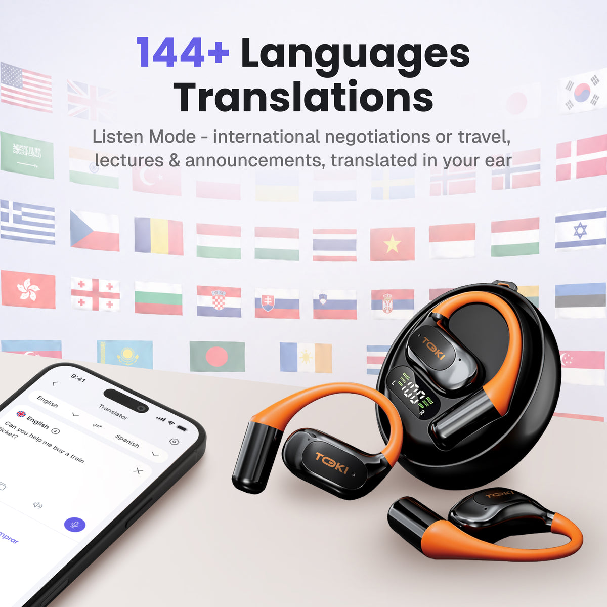 Toki Air-3 Ecouteurs de traduction de l'intelligence artificielle