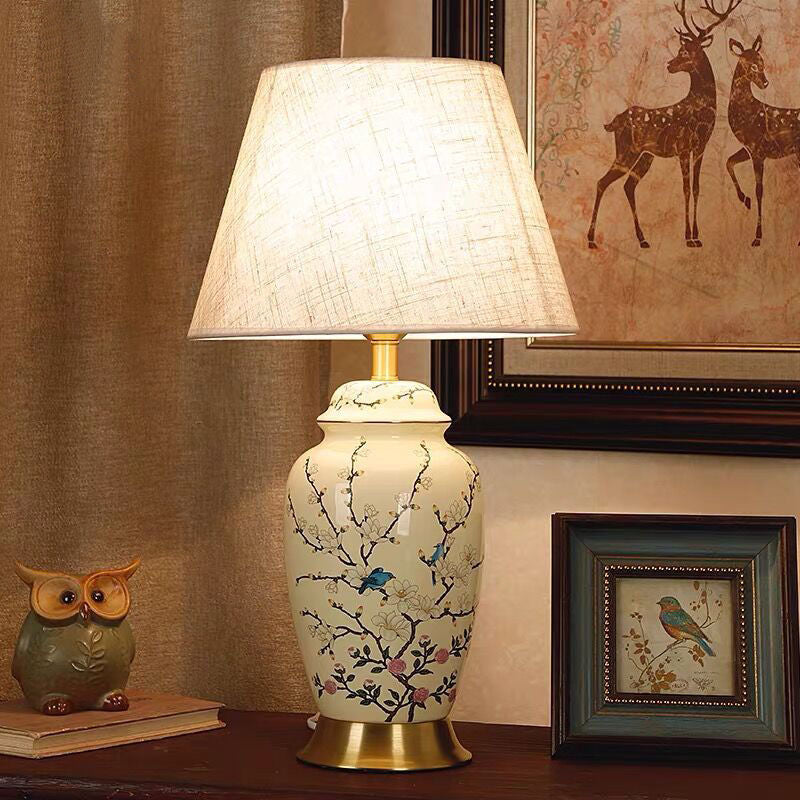 Lampe de chambre à coucher en céramique de style américain