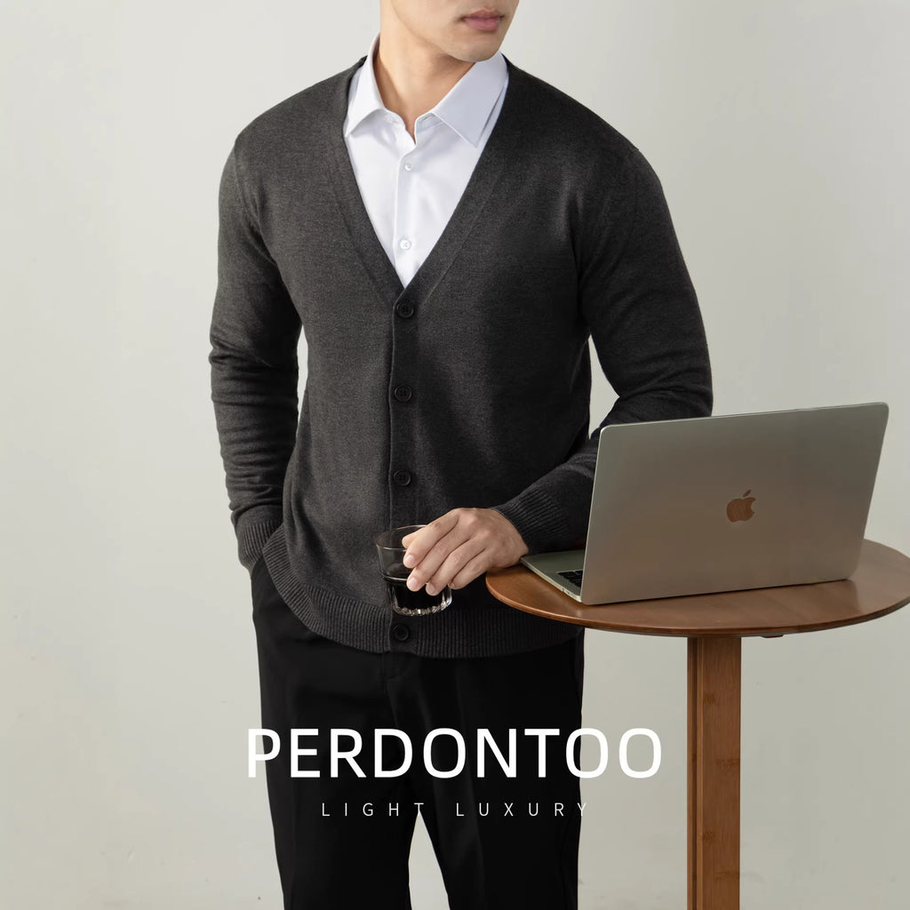 Classic V-col Cardigan Hommes Pull en maille
