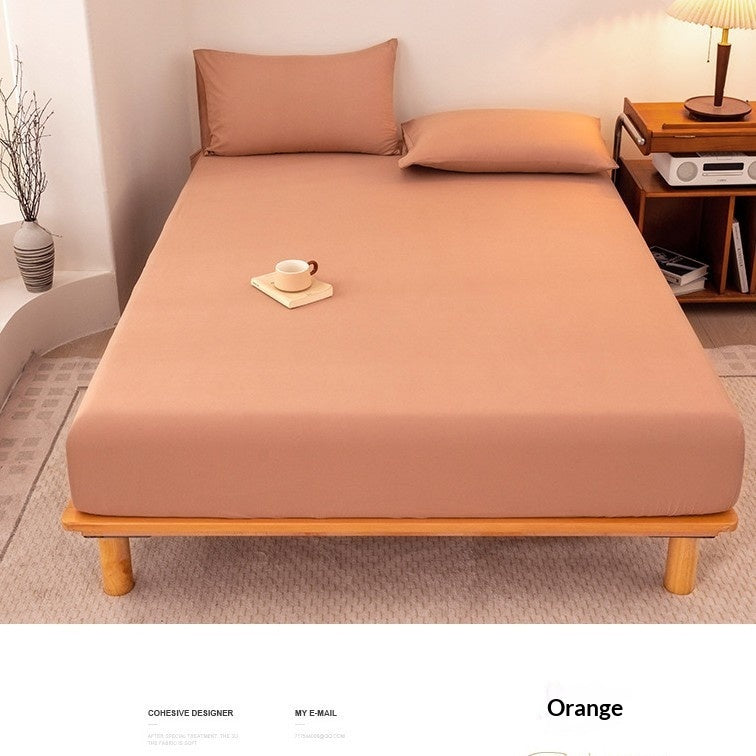 Lavé brossé de couleur solide feuille ajustée anti-dérapant couverture de lit tout-Inclusive Matelas Protecto