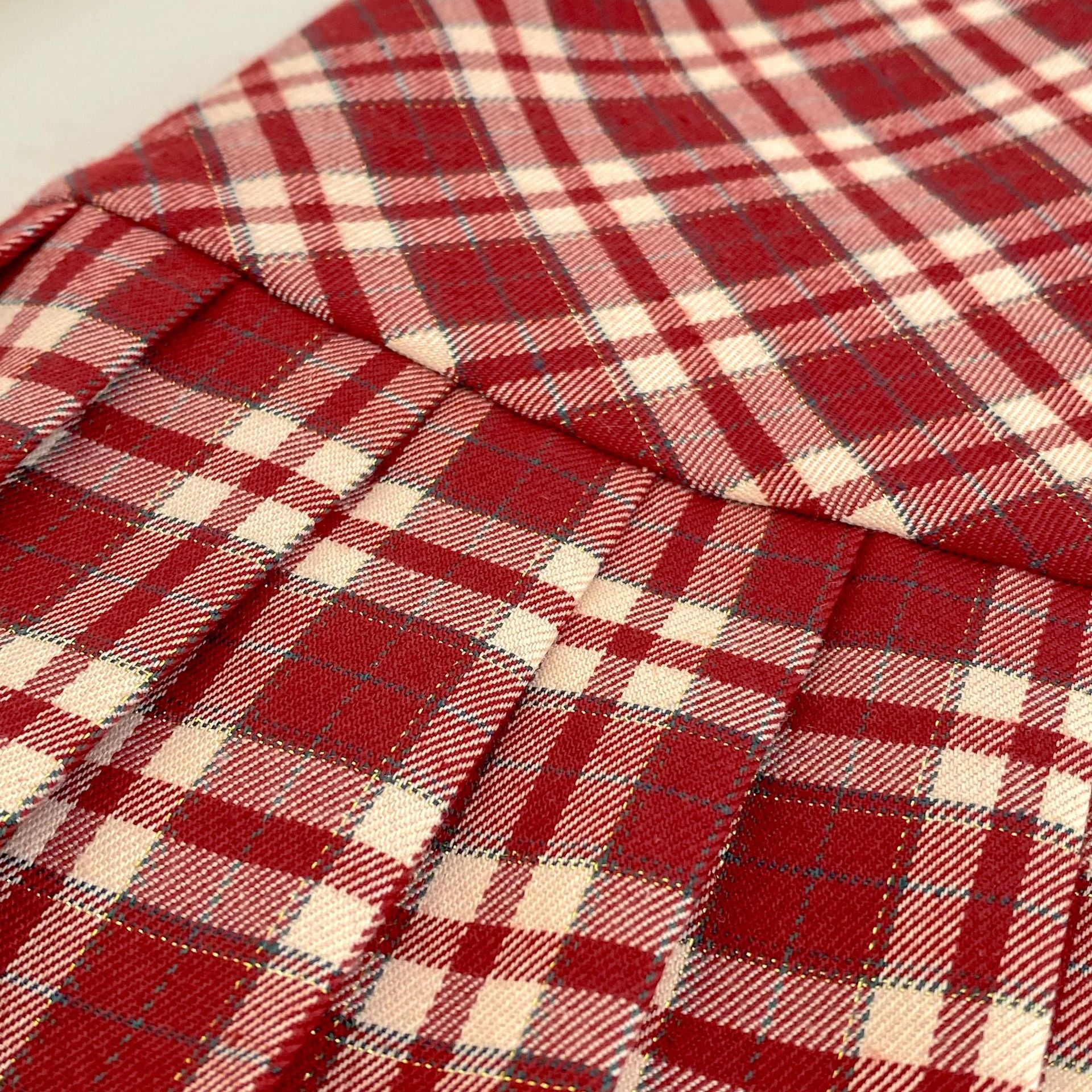 Filles Preppy-Style Plaid Vest Robe Et Mignon Brodé Lapel Botting Shirt Deux-Piece S