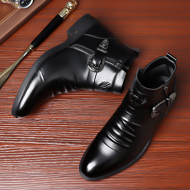 Mode homme British Bottes en cuir entreprise formelle Chelsea Bottes