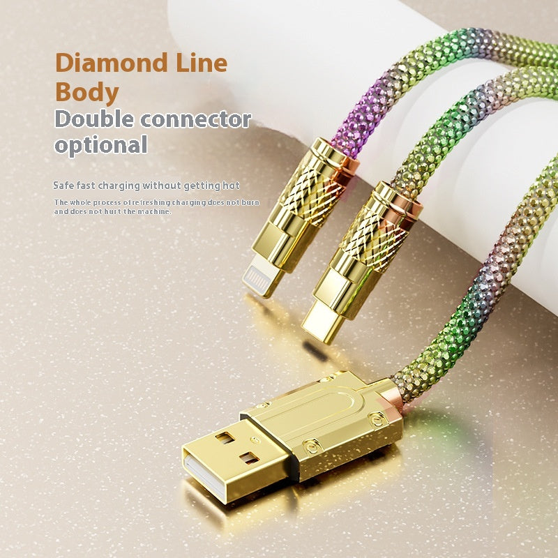 PD20W Diamond câble de données tressé Type-c câble de recharge