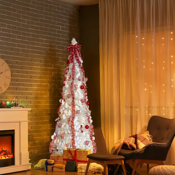 6 FT Arbre de Noël pré-éclairé entièrement décoré