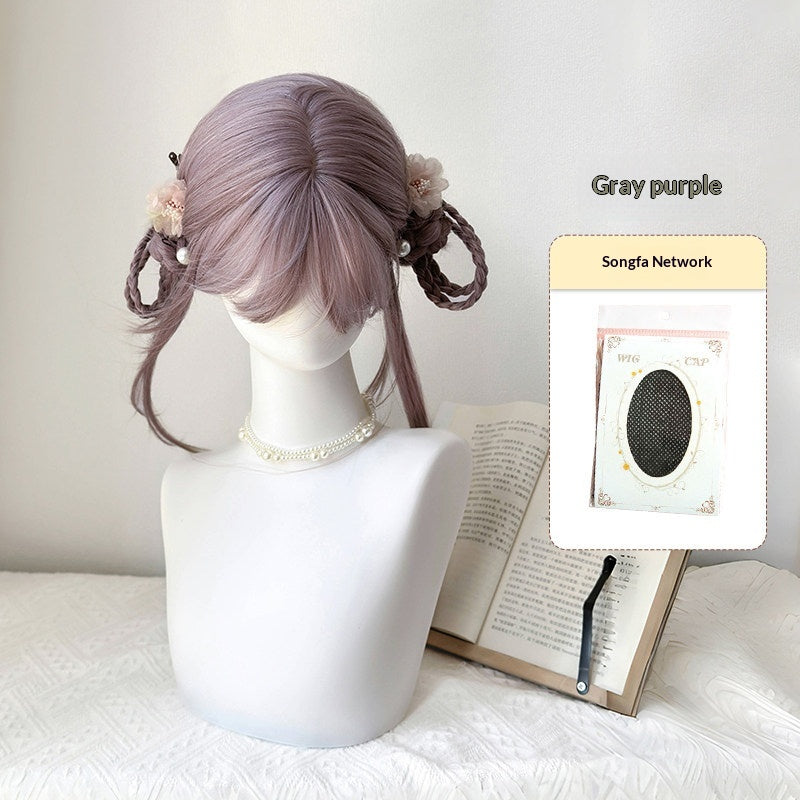 Wig gris-purple pour les femmes Pleine Tête d'oeuvre Internet célèbre