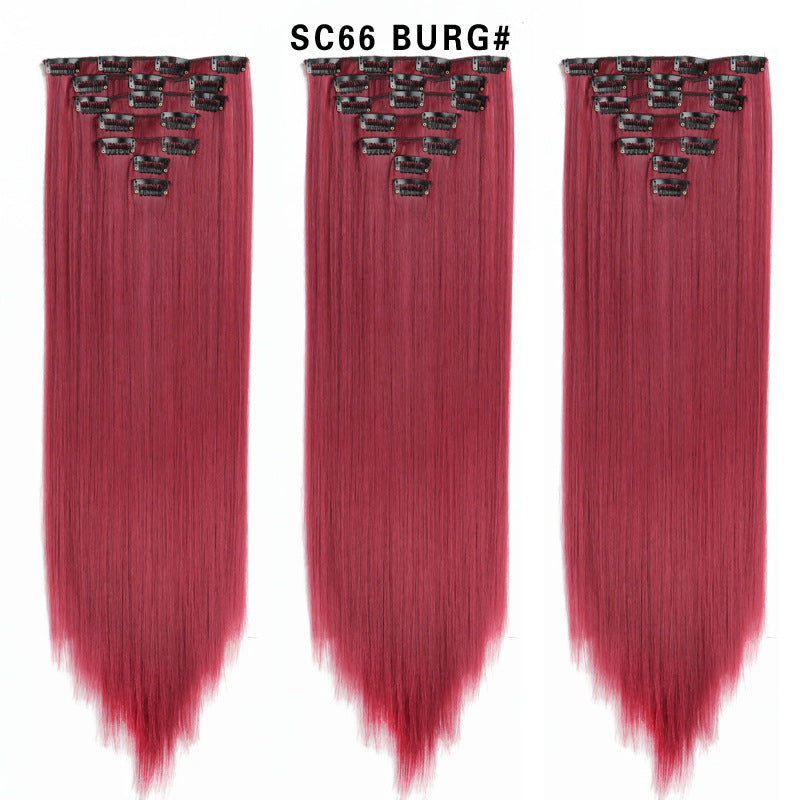 16 Carte Sept-pièces Coiffure Perruque Beauté Chimique Perruque Ensemble de Perruque Cheveux Extension