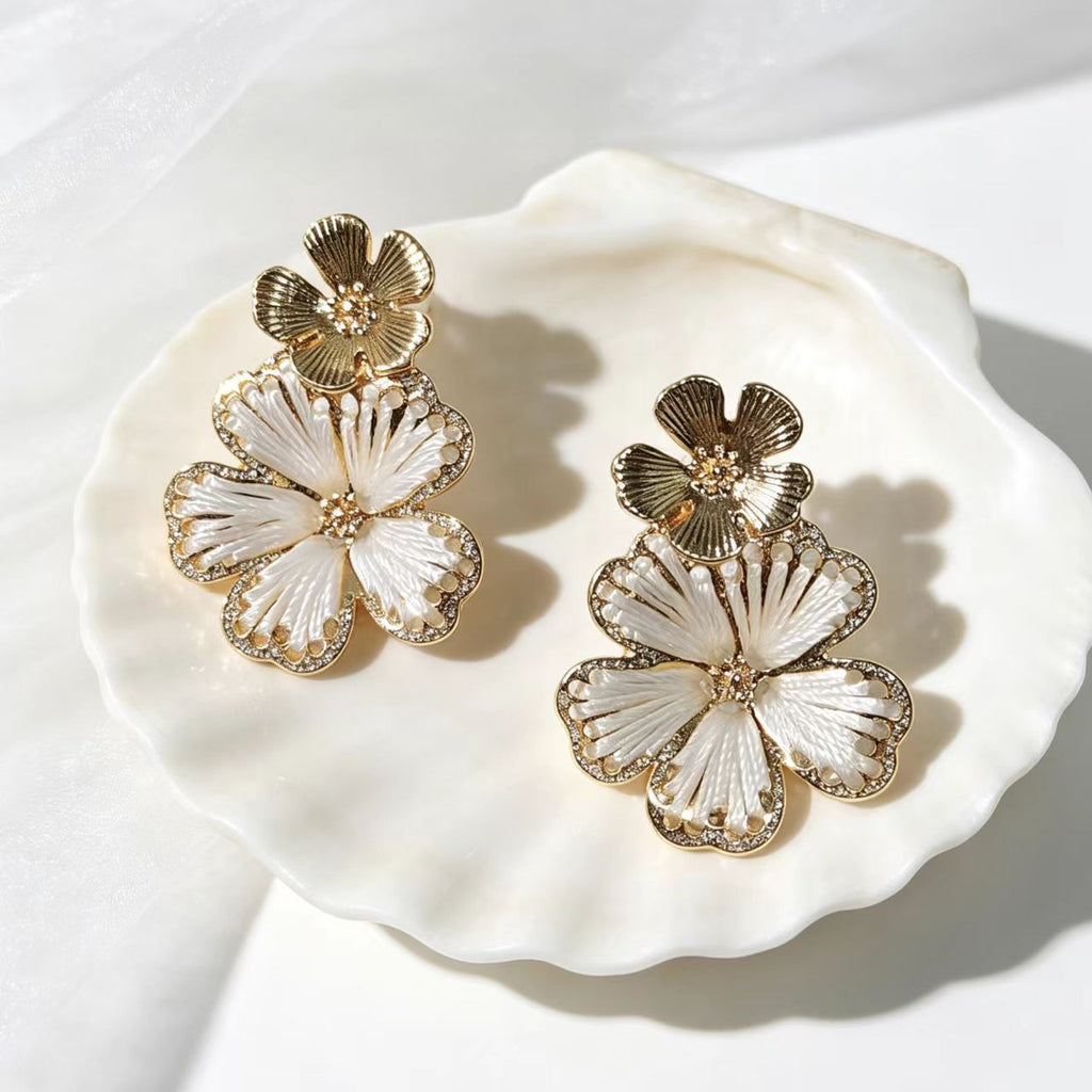 Boucles d'oreilles retro à fil tissé à la main pour femmes