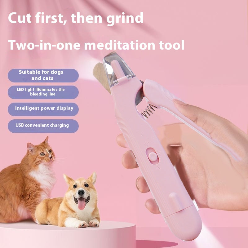 2 Clippers d'ongle d'animal en 1 avec led Light Dog Cat Special Blood Line Ciseaux multifonction