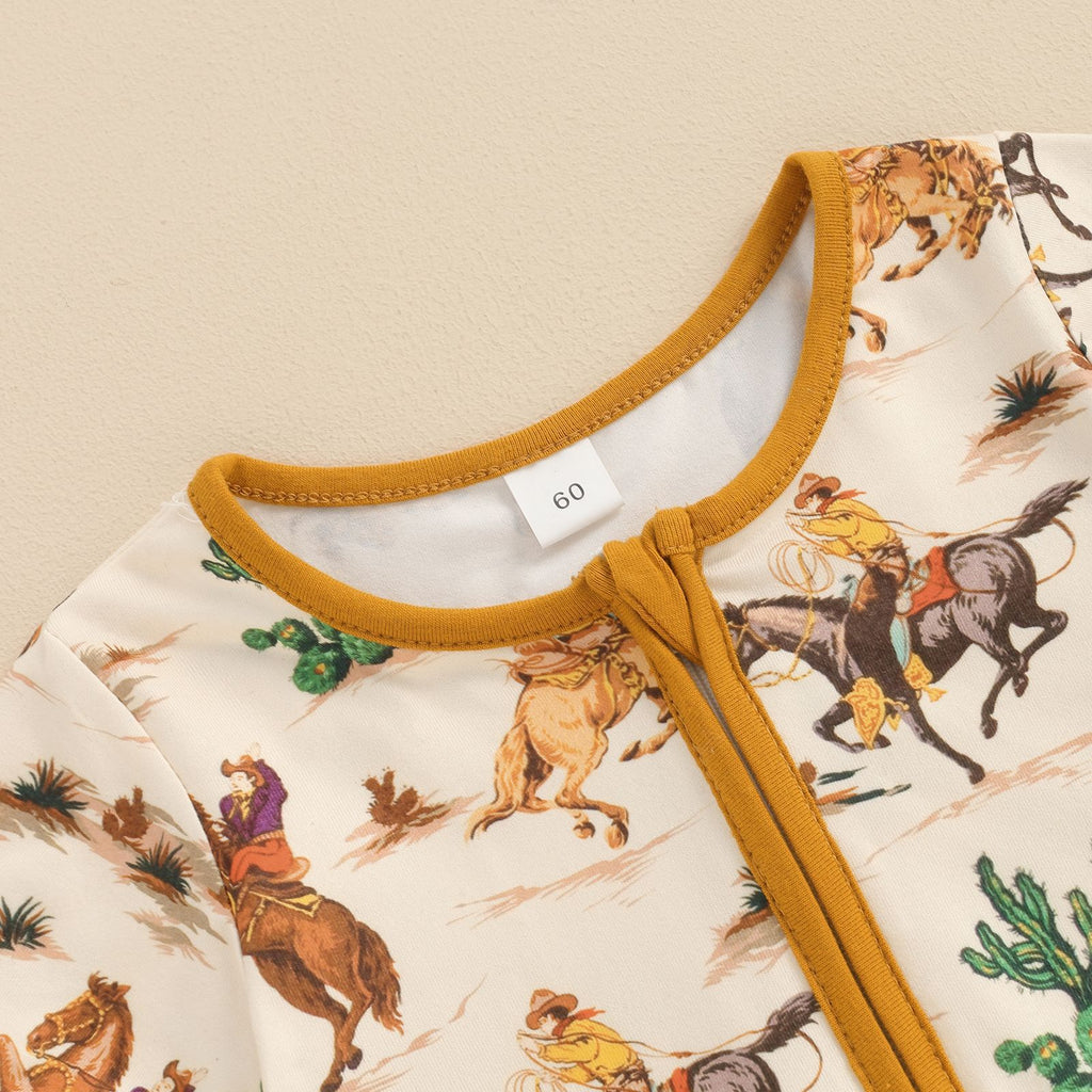 Printed Short Sleeve Onesie Round Neck Romper Newborn