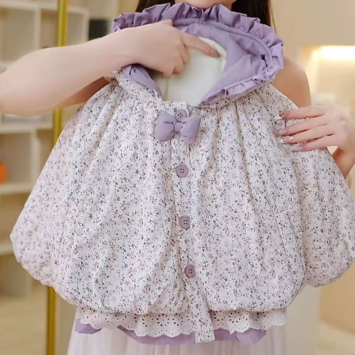 Filles à capuche Thickened Fleece Deux-Piece Set