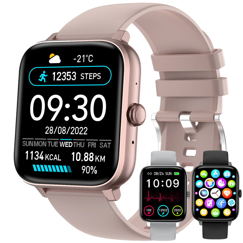 SmartWatch Hommes Femmes1.83inch BT Face fréquence cardiaque Fitness Tracker