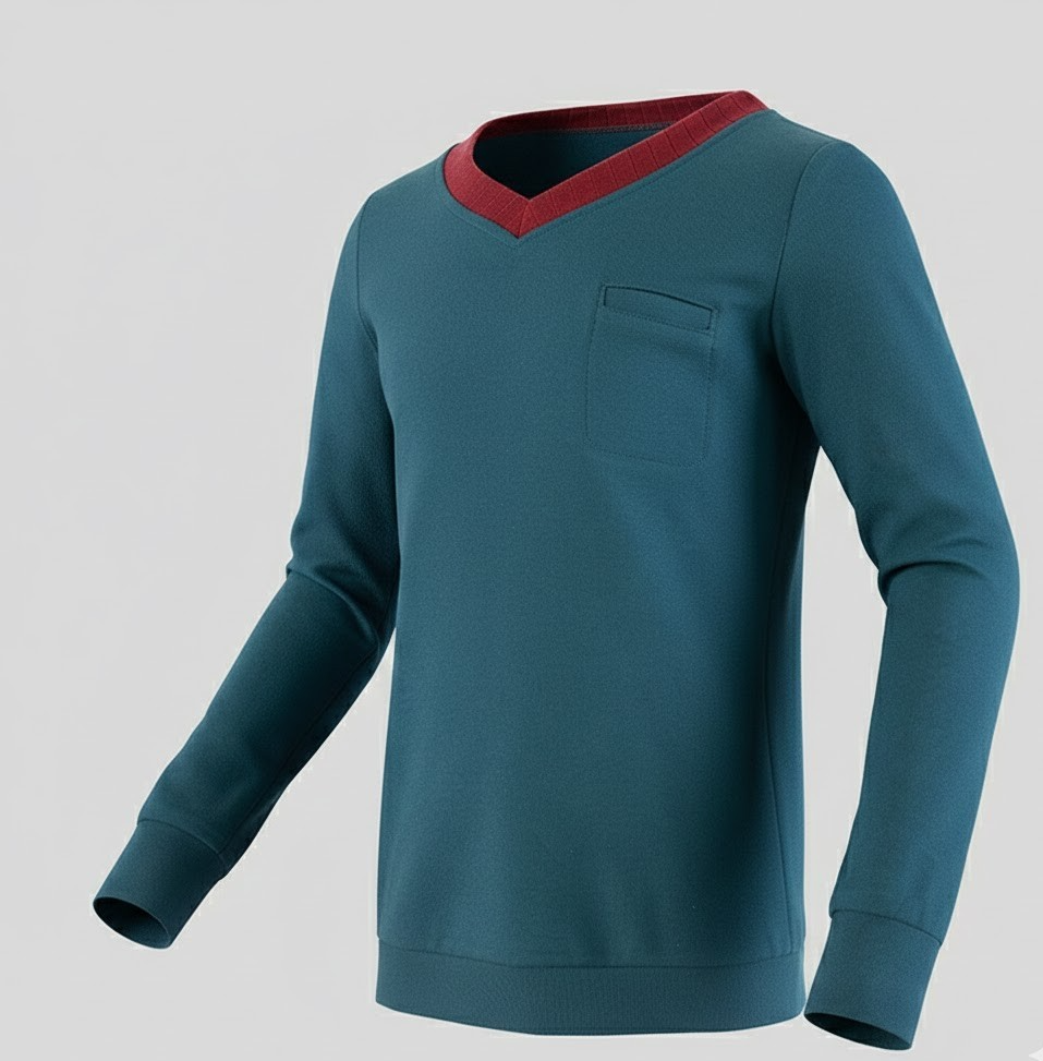 Garçons Col V Manches longues Top léger Printemps Été Casual T-shirt intelligent 3-10Y