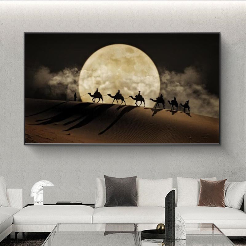 Desert Moon nuit mur d'art poster toile peinture