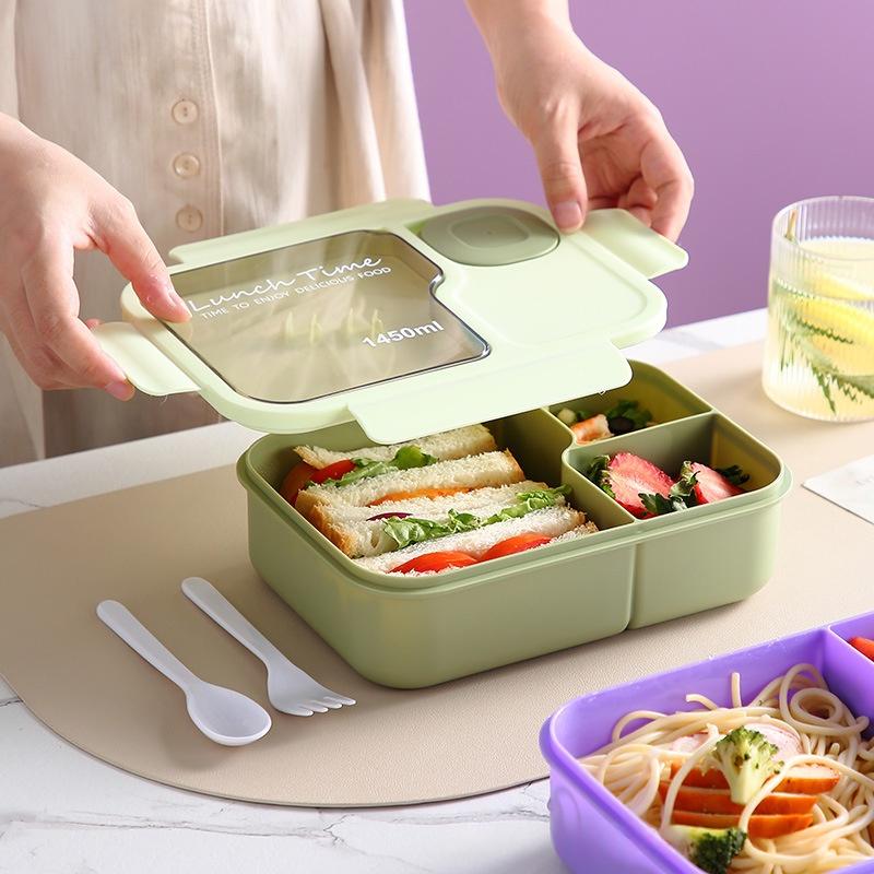 Boîte à Bento de style japonais avec compartiments est micro-ondes-safe
