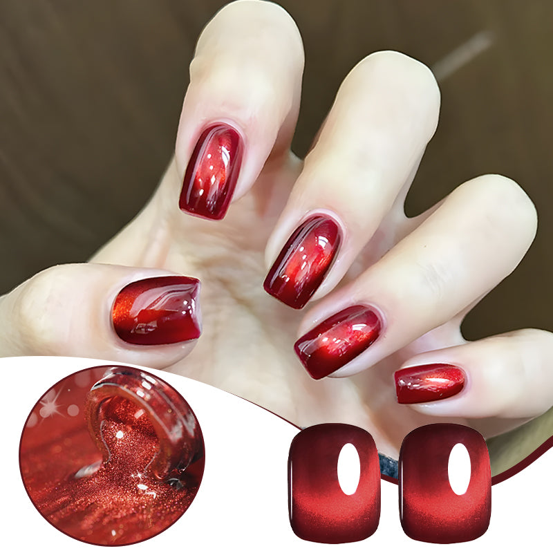 Ms Rainbow Starry Series Cerise Rouge Magnetic Cat Eye Gel Polonais 10ml