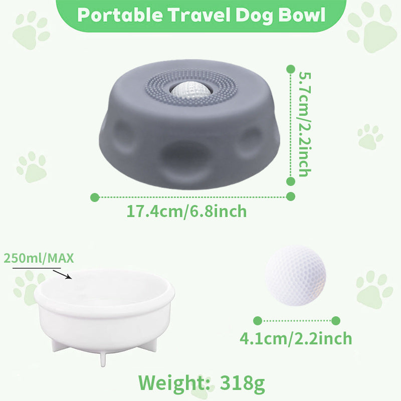Dog liquide Lick Bow Dog Slow-Feeding Plate Non-dérapant Spheric Pet Licking Bow