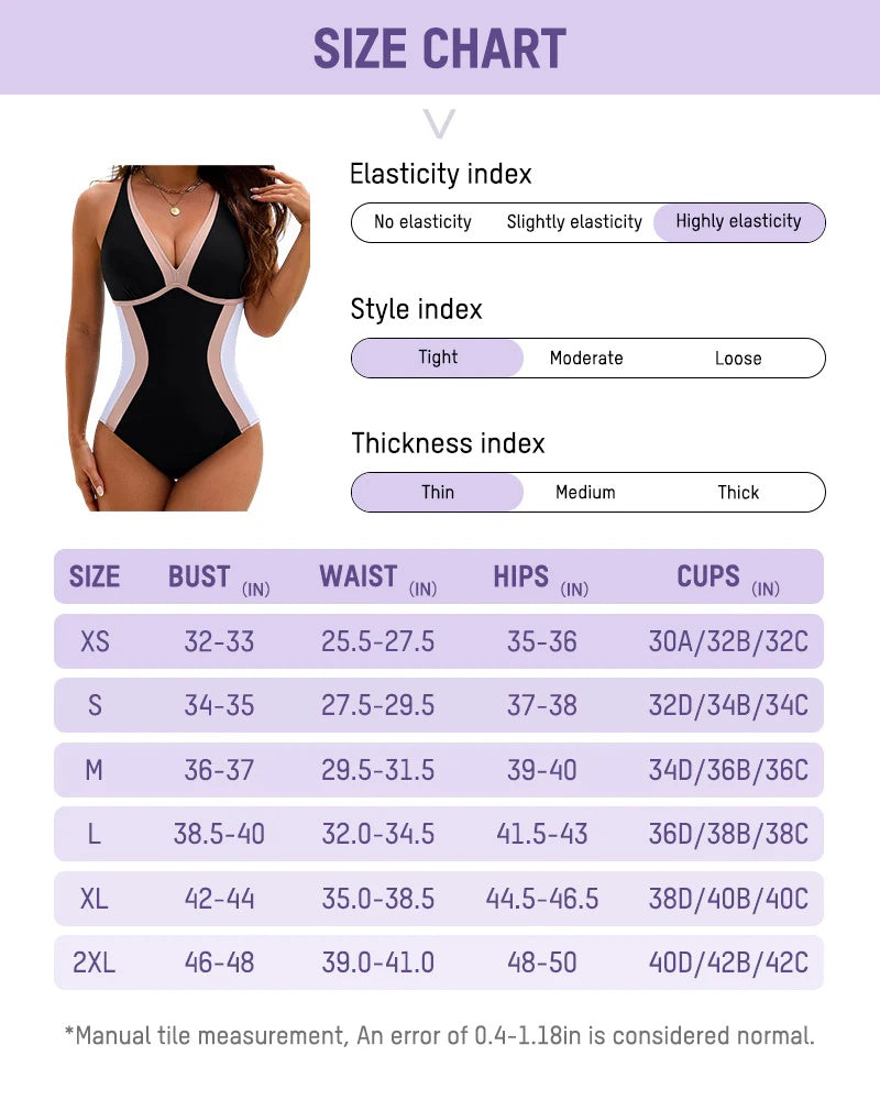 Couleur Bloc Tummy Control Maillot de bain monopièce