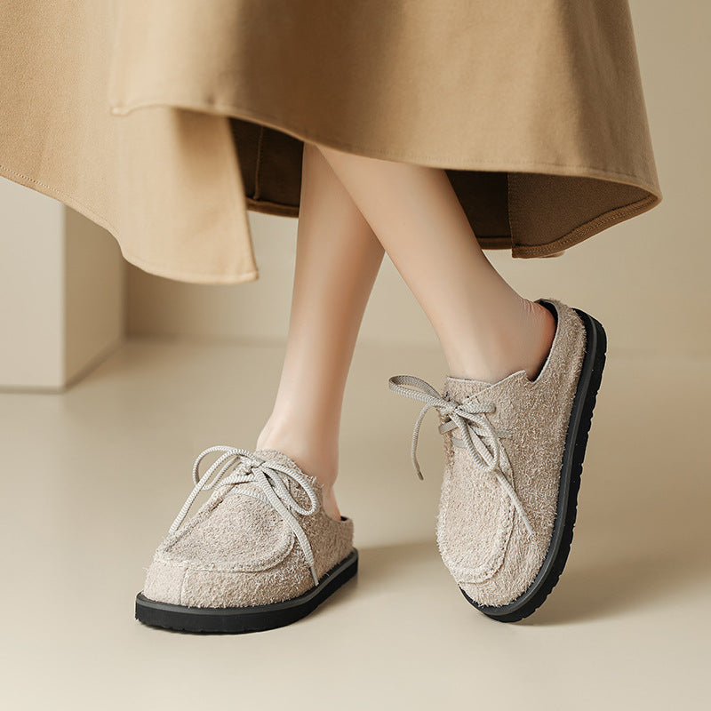 Pantoufles de boccon en cuir véritable