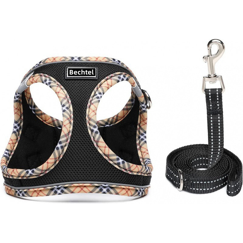 Pet Harness Vest Style Leash - Ajustable Respirant Chat Harnais avec D-Ring pour Walki