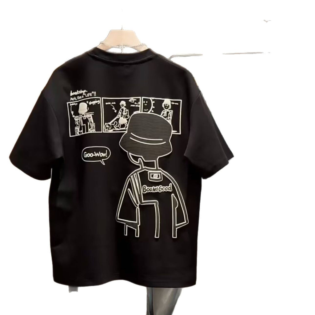 Marque Short Sleeve Ins 100 coton manteau d'été homme imprimé T-shirt tendance hommes et femmes A