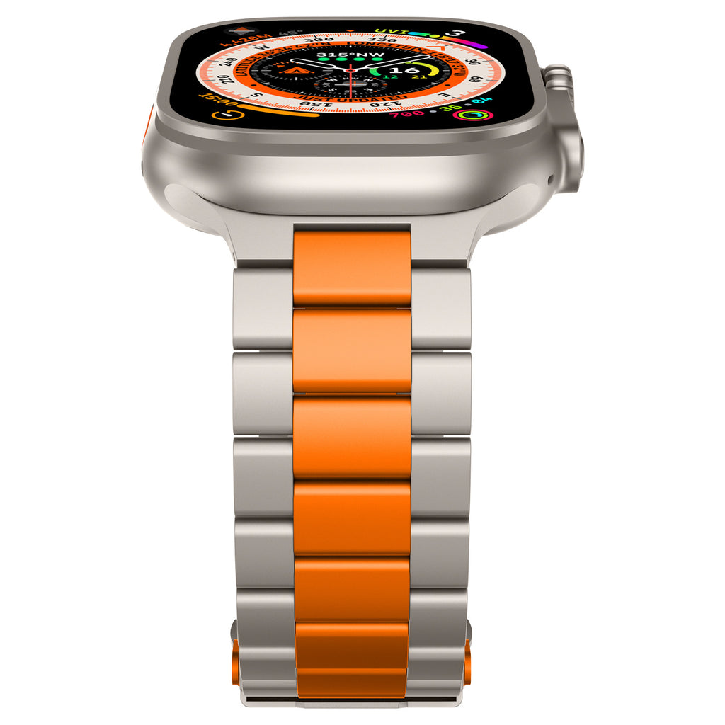 Suitable for Apple Watch S10 titanium alloy three-bead strap