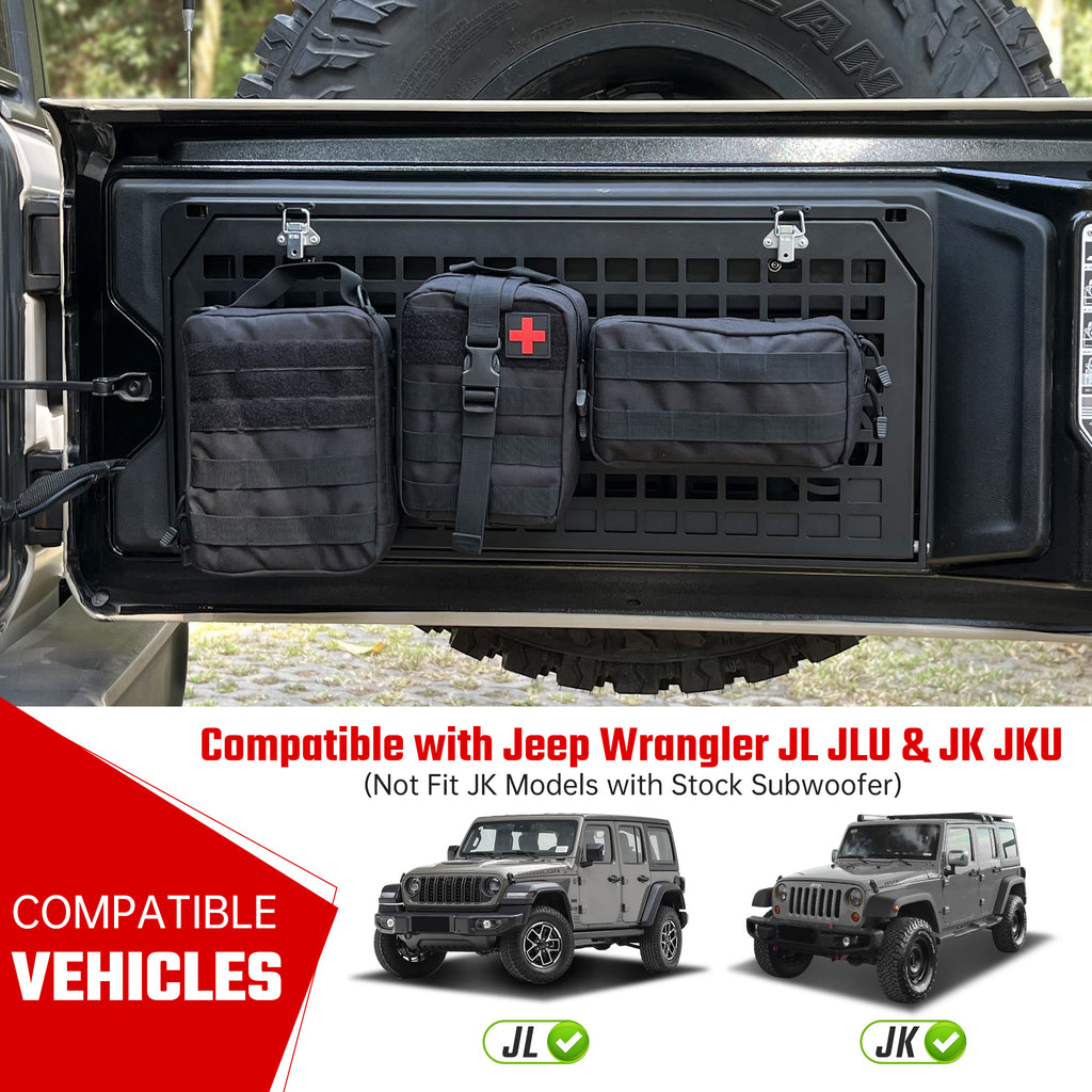 Table de hayon 2 étages arrière Rangement pliable Cargo Rack Bureau de camping extérieur pour 2007- Jeep