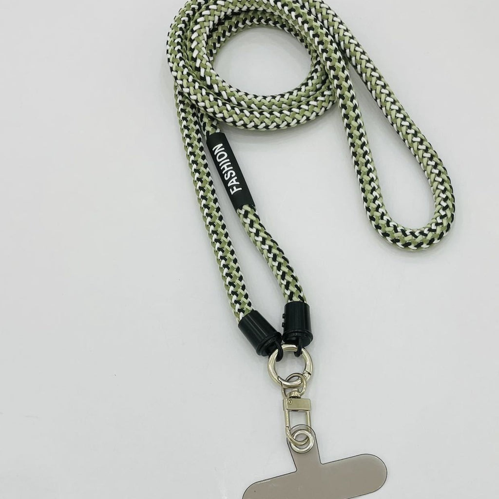 Lanyard de téléphone décoratif tressé fluorescent amovible