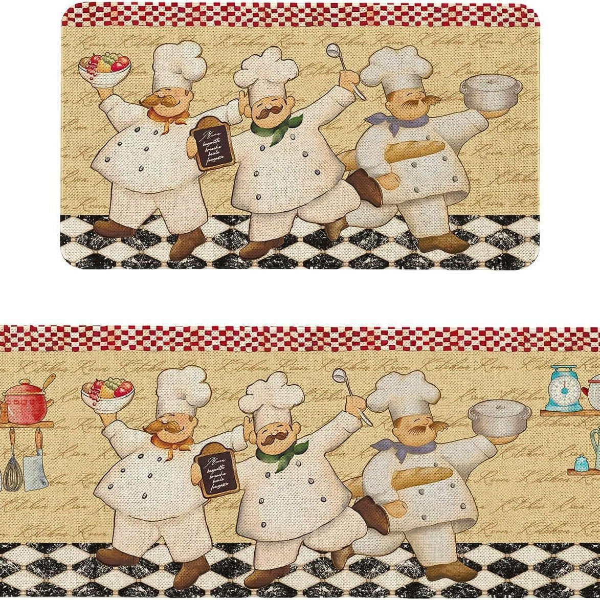 Rétro-style tapis de cuisine résistant aux taches Durable et facile à entretenir